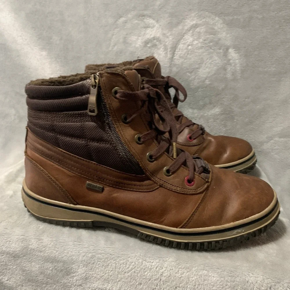 Pajar Boots Men's Brown Leather‎ Insulated Waterproof Winter Snow Boots